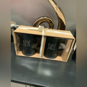 RAE DUNN 2 PC BEER STEIN SET